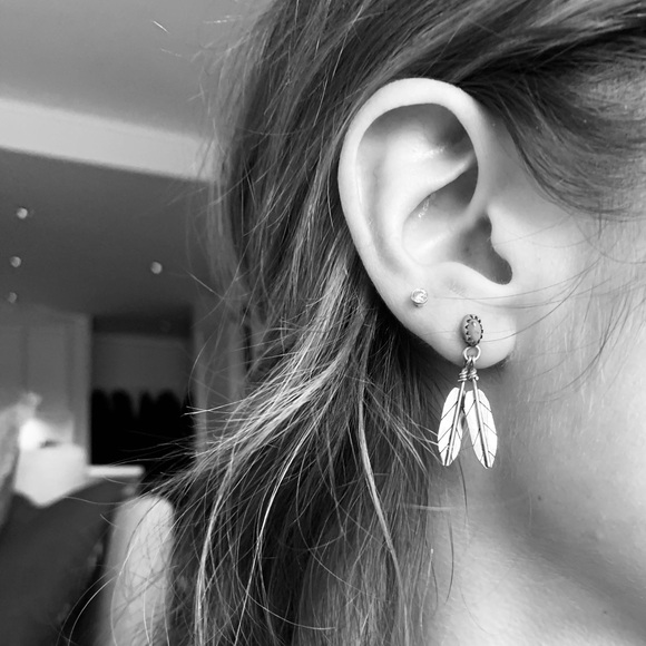 Navajo Sterling & Turquoise Earrings 🪶 - Picture 3 of 4